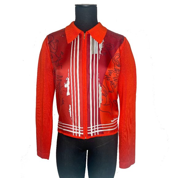 New Hermes Womens Constellation Cardigan Silk Twill & Silk Tricotage EU Size 42 - Picture 2 of 14